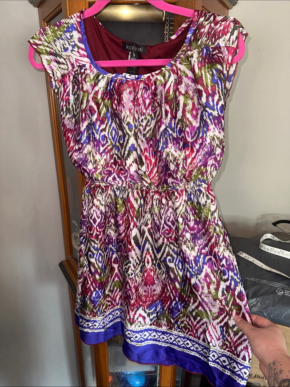 Multicolor Printed Cap-Sleeve Dress